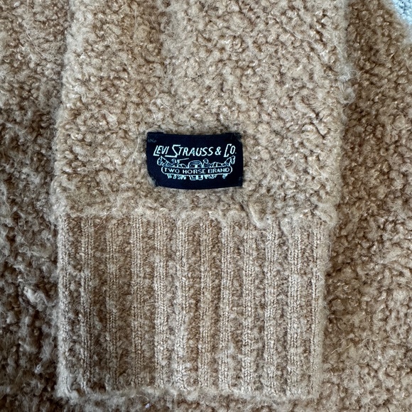 Levi's Men's Fuzzy Cardigan - Size Small In Camel Color - Picture 3 of 6